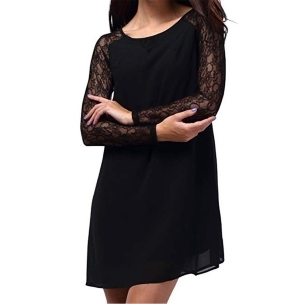 NWT BEPEI Women Long Sleeve 
Lace Midi Chiffon Dress Size XL